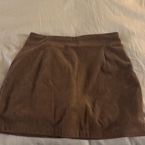 HALARA Chocolate Ribbed Mini Skirt